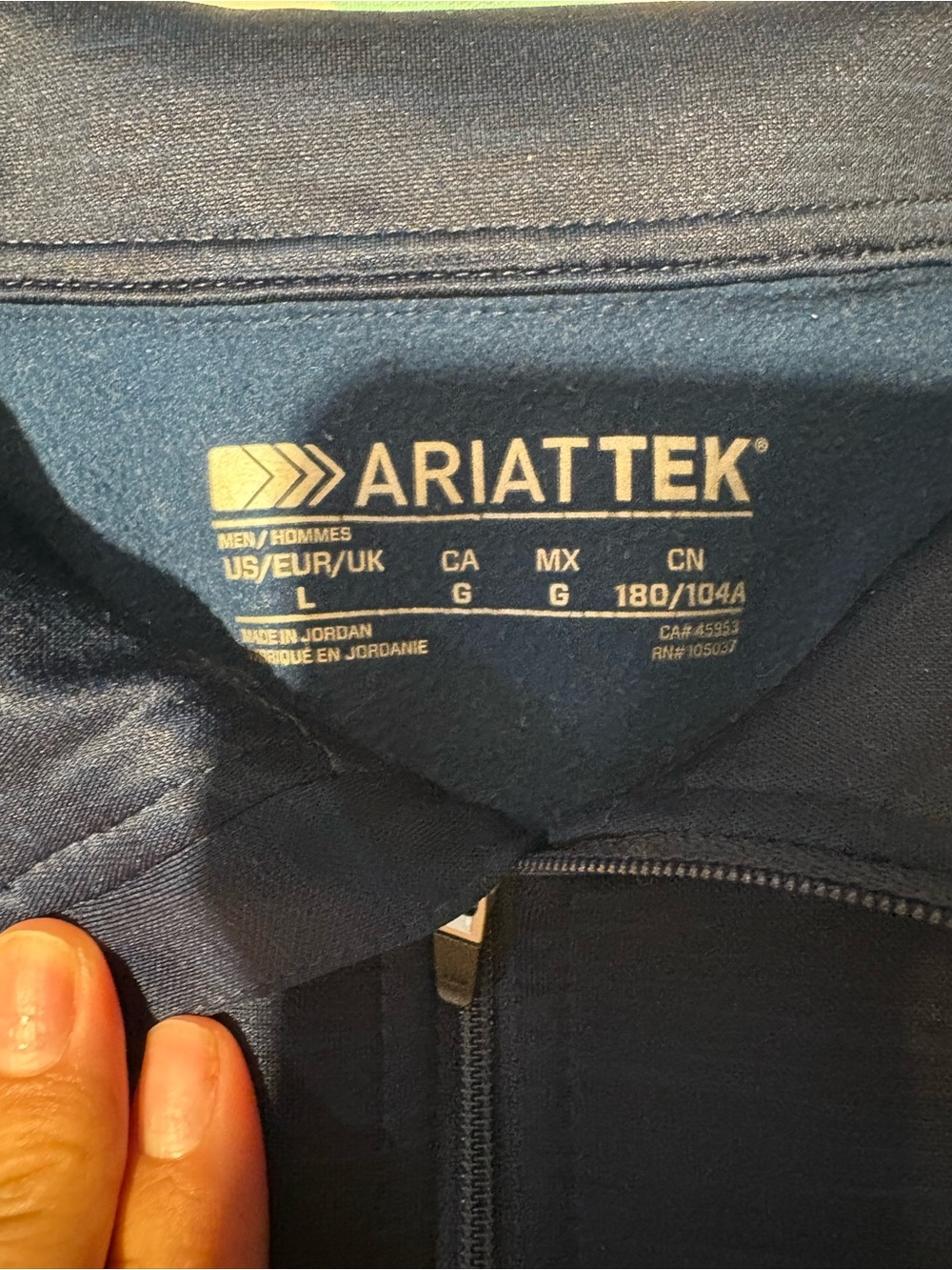Ariat Navy Long-Sleeve Quarter-Zip Performance Pullover - Picture 2 of 4